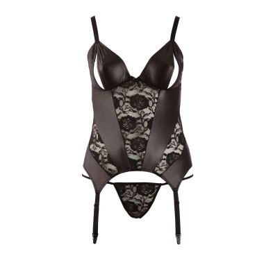 Cottelli CURVES - Seksowna Koszulka Z Rozcięciem Na Miseczkach + Stringi XL Cottelli CURVES - Seksowna Koszulka Z Rozcięciem Na Miseczkach + Stringi XL
