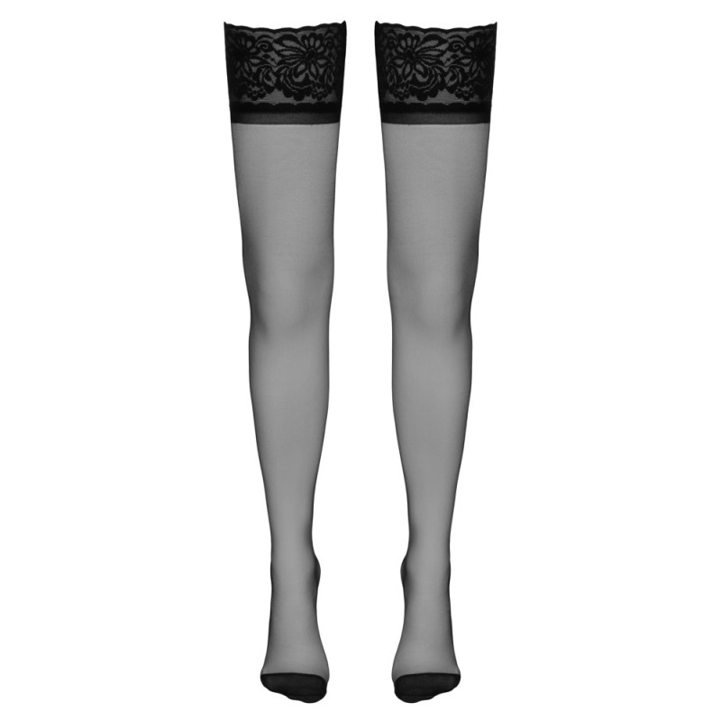 Cottelli LEGWEAR - Pończochy Podtrzymujące Z Ozdobnym Szwem I Koronką 3 Cottelli LEGWEAR - Pończochy Podtrzymujące Z Ozdobnym Szwem I Koronką 3