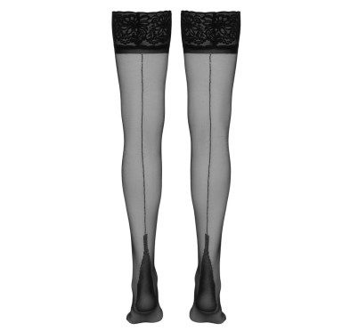 Cottelli LEGWEAR - Pończochy Podtrzymujące Z Ozdobnym Szwem I Koronką 3 Cottelli LEGWEAR - Pończochy Podtrzymujące Z Ozdobnym Szwem I Koronką 3