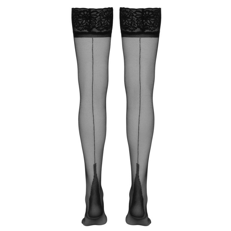 Cottelli LEGWEAR - Pończochy Podtrzymujące Z Ozdobnym Szwem I Koronką 3 Cottelli LEGWEAR - Pończochy Podtrzymujące Z Ozdobnym Szwem I Koronką 3