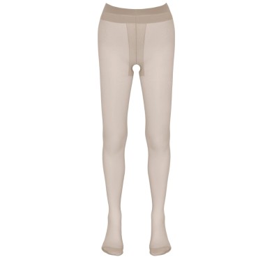 Cottelli LEGWEAR - Seksowne Beżowe Rajstopy Bez Krocza XL