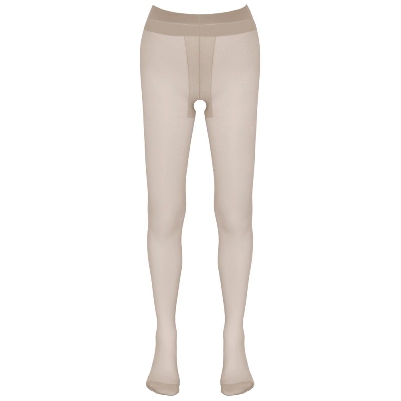 Cottelli LEGWEAR - Seksowne Beżowe Rajstopy Bez Krocza XL