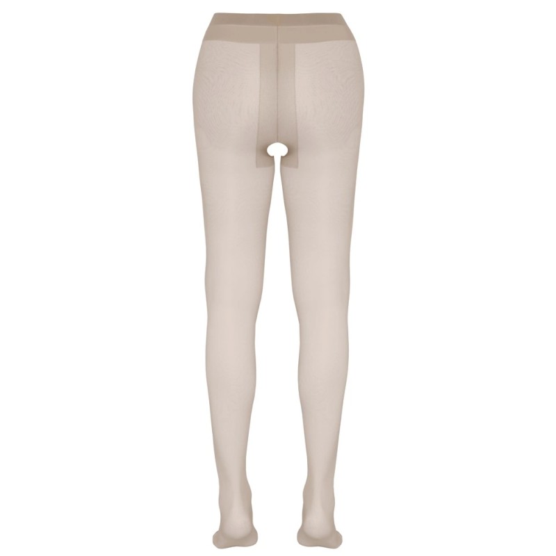 Cottelli LEGWEAR - Seksowne Beżowe Rajstopy Bez Krocza XL