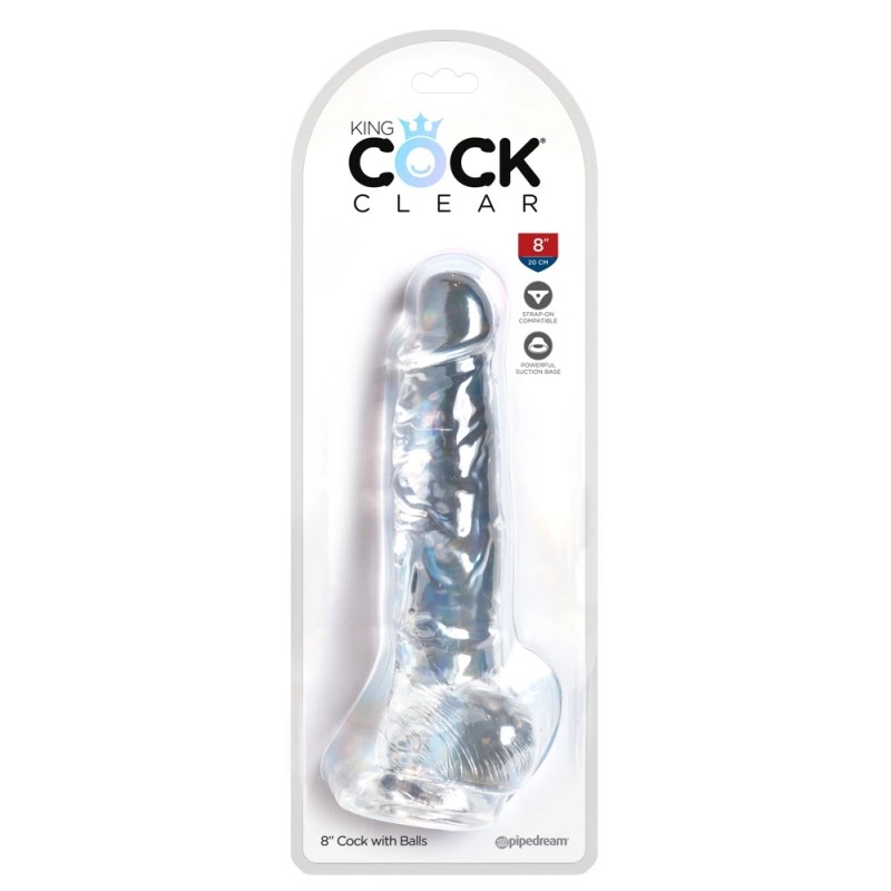 King Cock Clear - Realistyczne Dildo Z Jądrami I Przyssawką Przezroczyste 20 CM King Cock Clear - Realistyczne Dildo Z Jądrami I Przyssawką Przezroczyste 20 CM