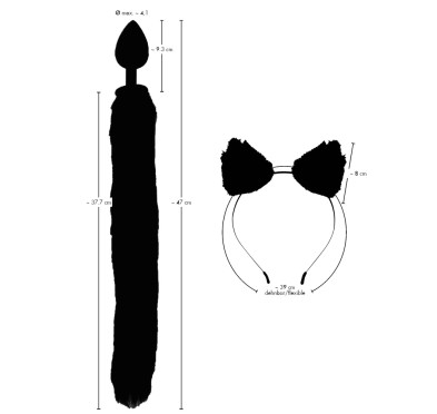 Bad Kitty - Futerkowy Zestaw Korek Analny I Uszy Kota Bad Kitty - Futerkowy Zestaw Korek Analny I Uszy Kota