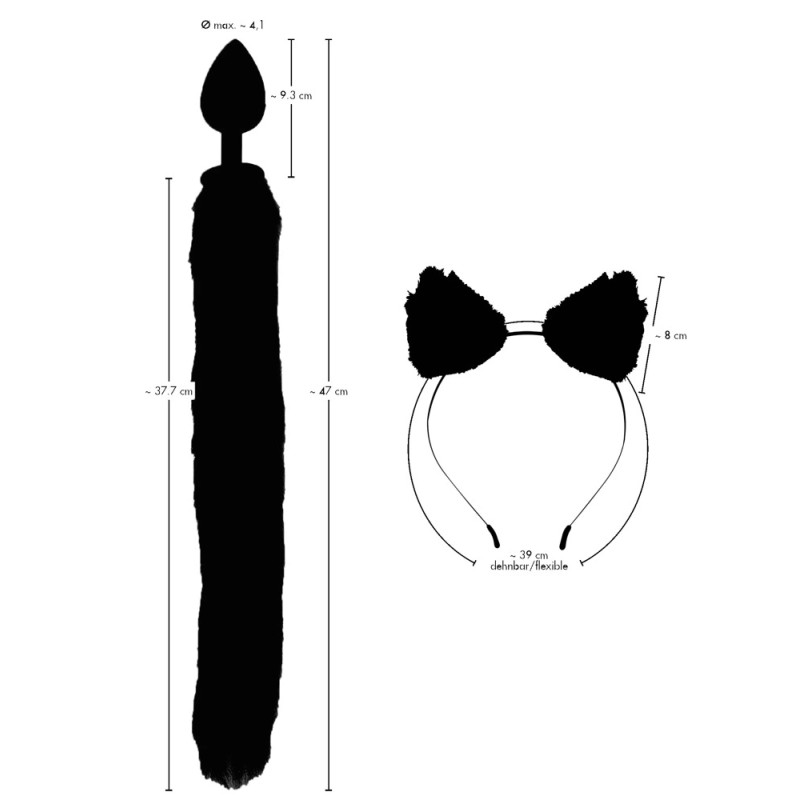 Bad Kitty - Futerkowy Zestaw Korek Analny I Uszy Kota Bad Kitty - Futerkowy Zestaw Korek Analny I Uszy Kota