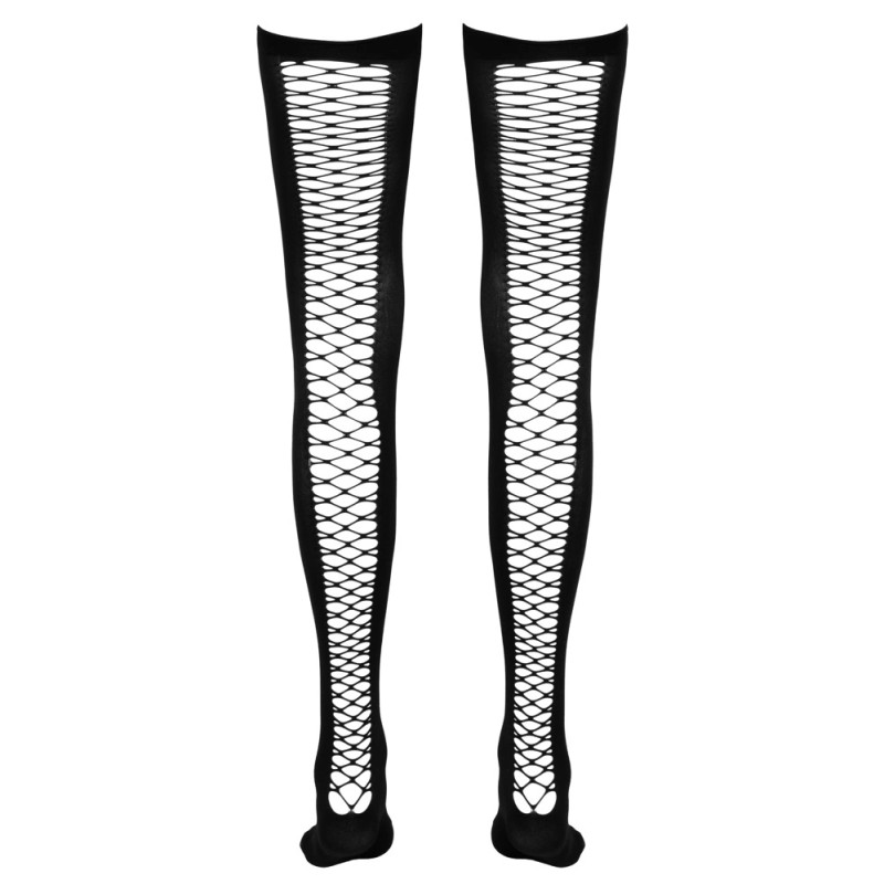Cottelli LEGWEAR - Czarne Pończochy Z Siateczką Z Tyłu M/L