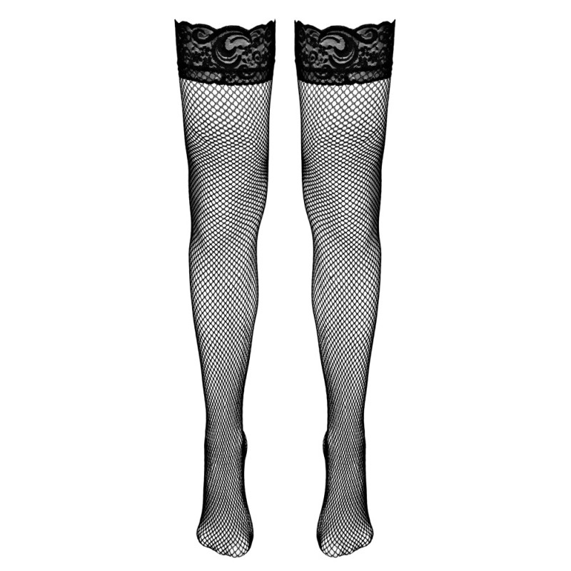 Cottelli LEGWEAR - Pończochy Kabaretki Z Koronką Czarne S Cottelli LEGWEAR - Pończochy Kabaretki Z Koronką Czarne S