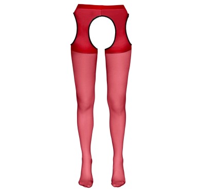 Cottelli LEGWEAR - Czerwone Rajstopy Z Pasem Do Pończoch S/M Cottelli LEGWEAR - Czerwone Rajstopy Z Pasem Do Pończoch S/M