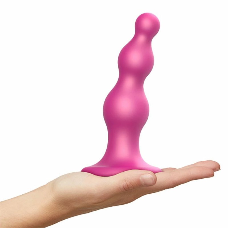 Dildo - Strap-On-Me Dildo Plug Beads Metallic Raspberry Pink L