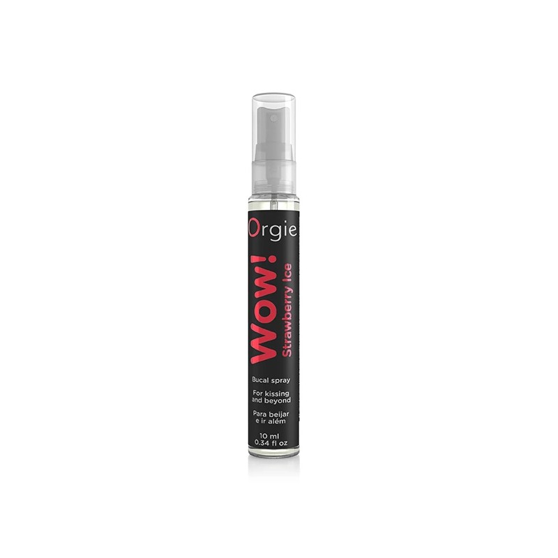 Spray do seksu oralnego - Orgie Wow! Strawberry Ice Bucal Spray 10 ml