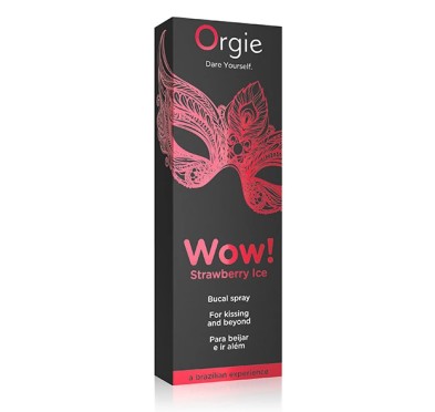 Spray do seksu oralnego - Orgie Wow! Strawberry Ice Bucal Spray 10 ml