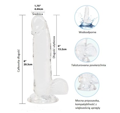 Dildo - Addiction Crystal Addiction Clear Dong 20 cm