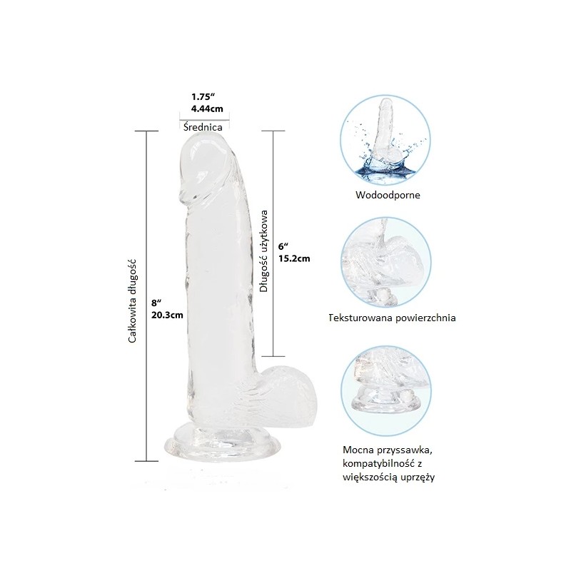 Dildo - Addiction Crystal Addiction Clear Dong 20 cm