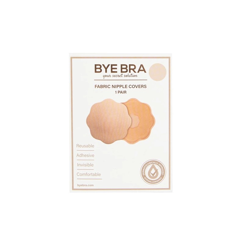 Osłonki na sutki - Bye Bra Fabric Nipple Covers Nude 1 para