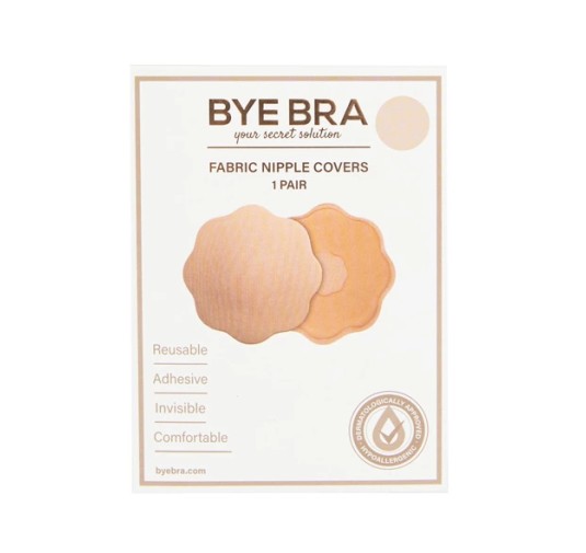 Osłonki na sutki - Bye Bra Fabric Nipple Covers Nude 1 para