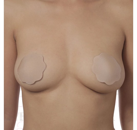 Osłonki na sutki - Bye Bra Fabric Nipple Covers Nude 1 para