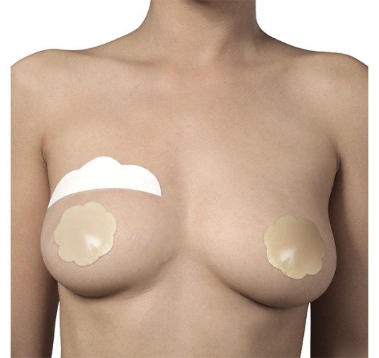 Taśmy do biustu i nakładki silikonowe - Bye Bra Breast Lift & Silicone Nipple Covers Miseczka D-F 1 para