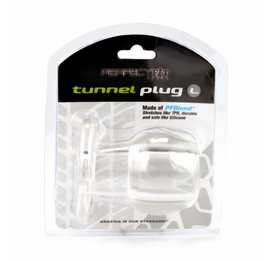 Plug analny podwójny tunel - Perfect Fit Double Tunnel Plug Large Clear Przezroczysty Duży