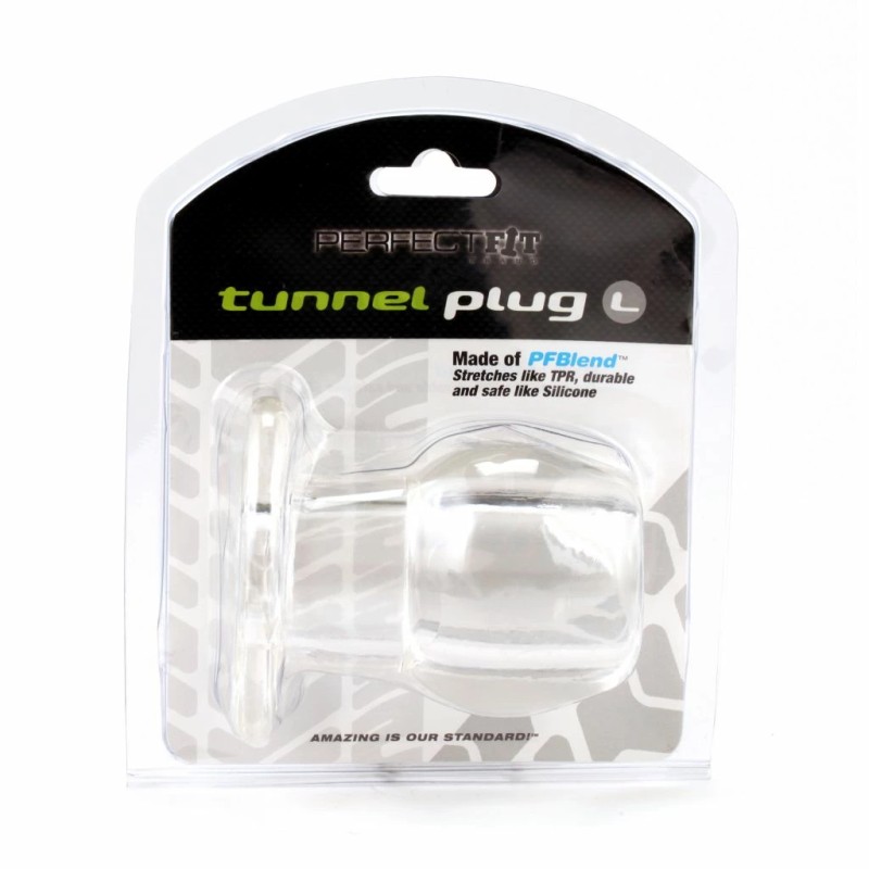 Plug analny podwójny tunel - Perfect Fit Double Tunnel Plug Large Clear Przezroczysty Duży