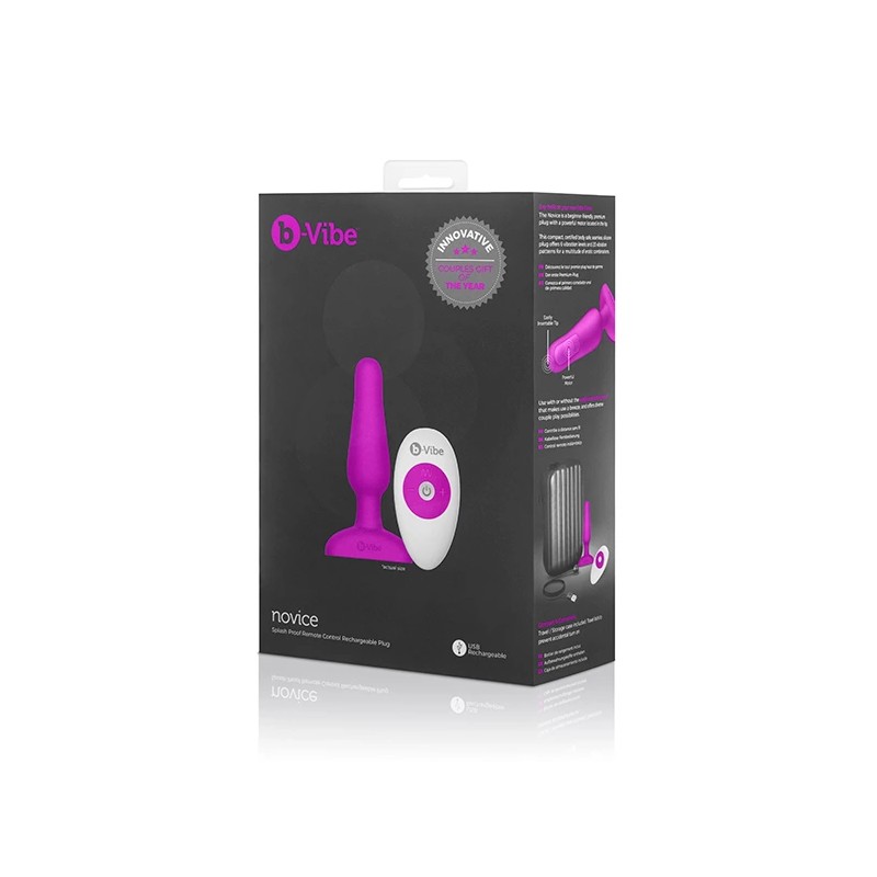 Zdalnie sterowany plug analny - B-Vibe Novice Plug Fuchsia