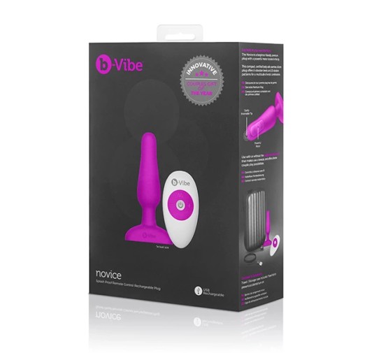 Zdalnie sterowany plug analny - B-Vibe Novice Plug Fuchsia