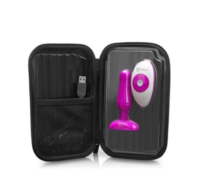 Zdalnie sterowany plug analny - B-Vibe Novice Plug Fuchsia