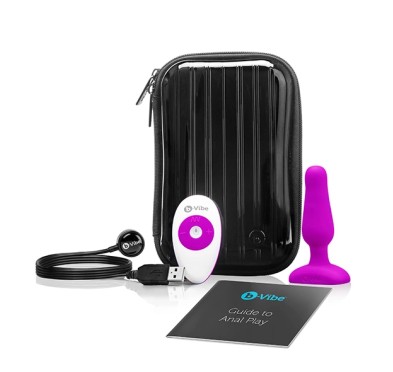 Zdalnie sterowany plug analny - B-Vibe Novice Plug Fuchsia