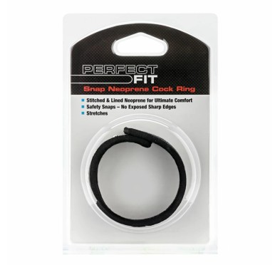 Zacisk erekcyjny - Perfect Fit Neoprene Snap Cockrings Black Czarny