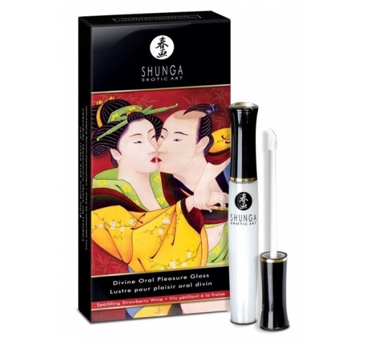 Żel do seksu oralnego - Shunga Divine Oral Pleasure Gloss Sparkling Strawberry Wine 10 ml