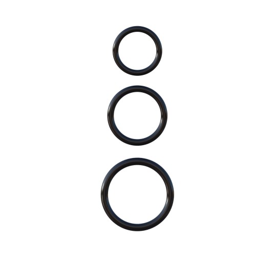 Pierścień-SILICONE 3-RING STAMINA SET BLACK