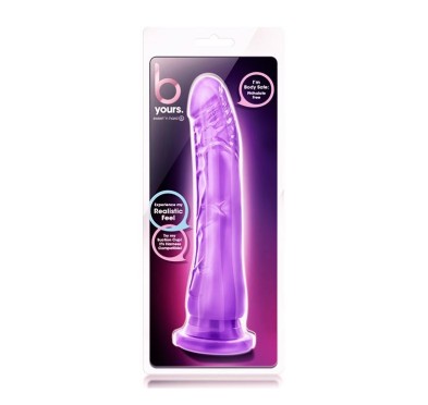 Duży żylasty fioletowy penis z przyssawką 20 cm