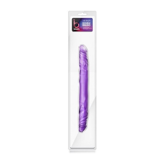 Dildo-b yours 14""""double dildo purple