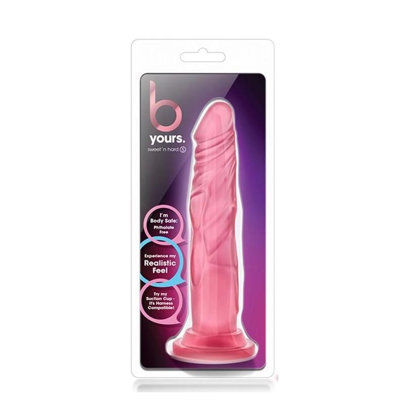 Różowe miękkie dildo z mocną przyssawką 17 cm