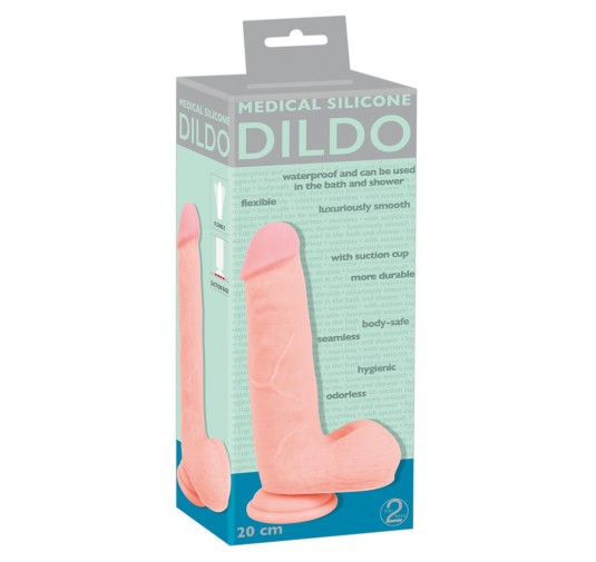 Duże grube dildo jak żywy penis na przyssawce 20cm