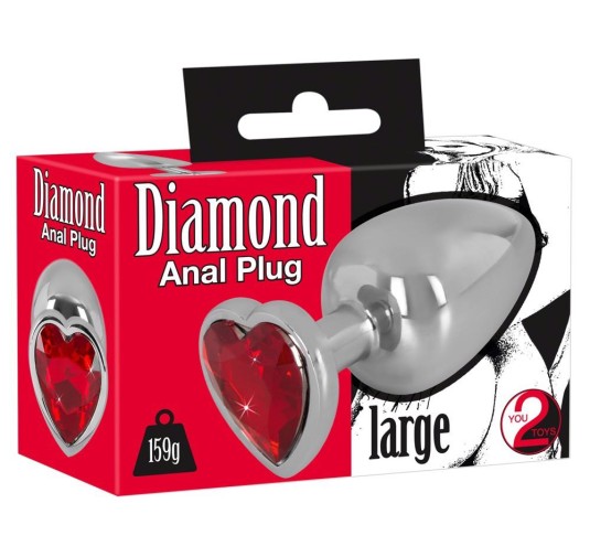 Metalowy stalowy sex korek analny z sercem 9cm