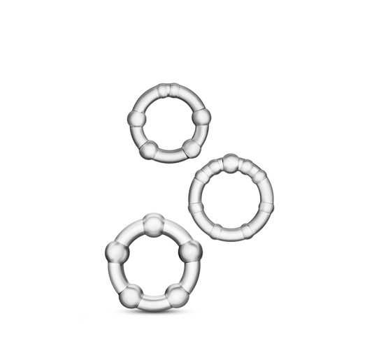 Zestaw-STAY HARD BEADED COCKRINGS CLEAR