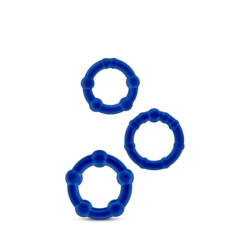 Zestaw-STAY HARD BEADED COCKRINGS BLUE
