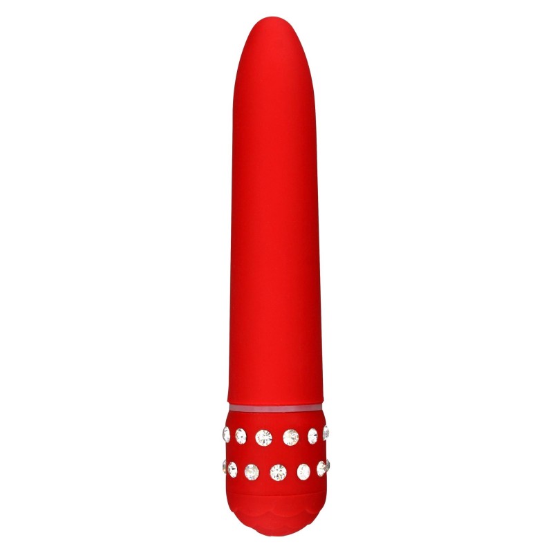 Smukły gładki klasyczny wibrator kryształki 15cm Smukły gładki klasyczny wibrator kryształki 15cm