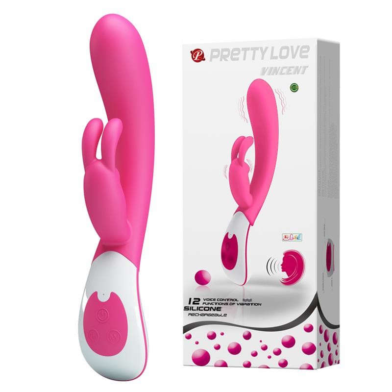 Aktywowany głosem wibrator z masażerem 21cm 12tryb Aktywowany głosem wibrator z masażerem 21cm 12tryb