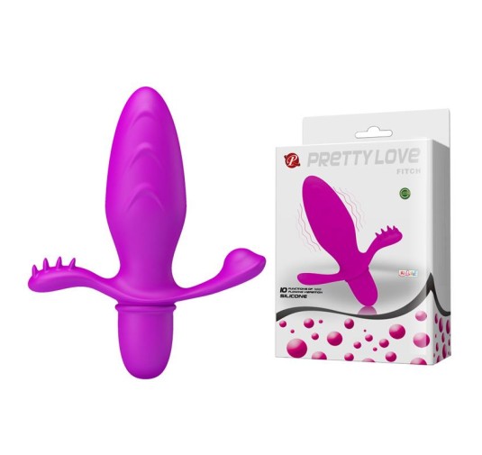 Wibrujący korek analny z wypustkami 10trybów 13cm