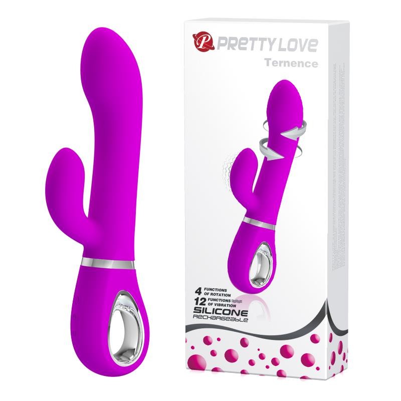 Wibrator z masażerem łechtaczki i rotacją 19cm usb Wibrator z masażerem łechtaczki i rotacją 19cm usb