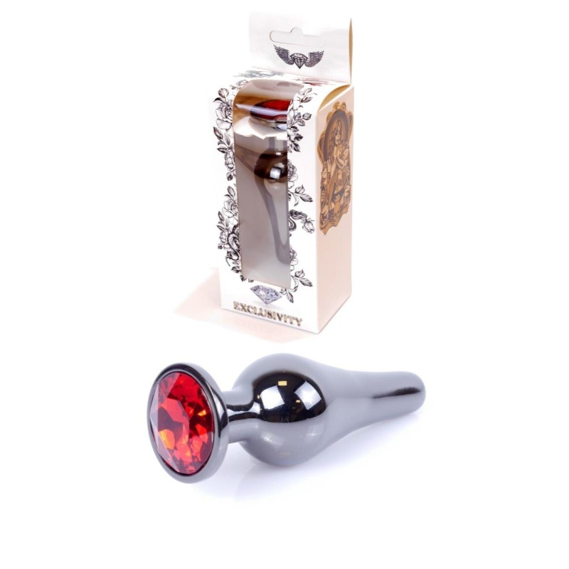 Długi stalowy korek plug analny z kryształem 2,7cm Długi stalowy korek plug analny z kryształem 2,7cm