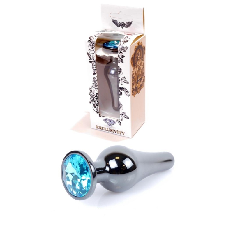 Długi stalowy korek plug analny z kryształem 2,7cm Długi stalowy korek plug analny z kryształem 2,7cm