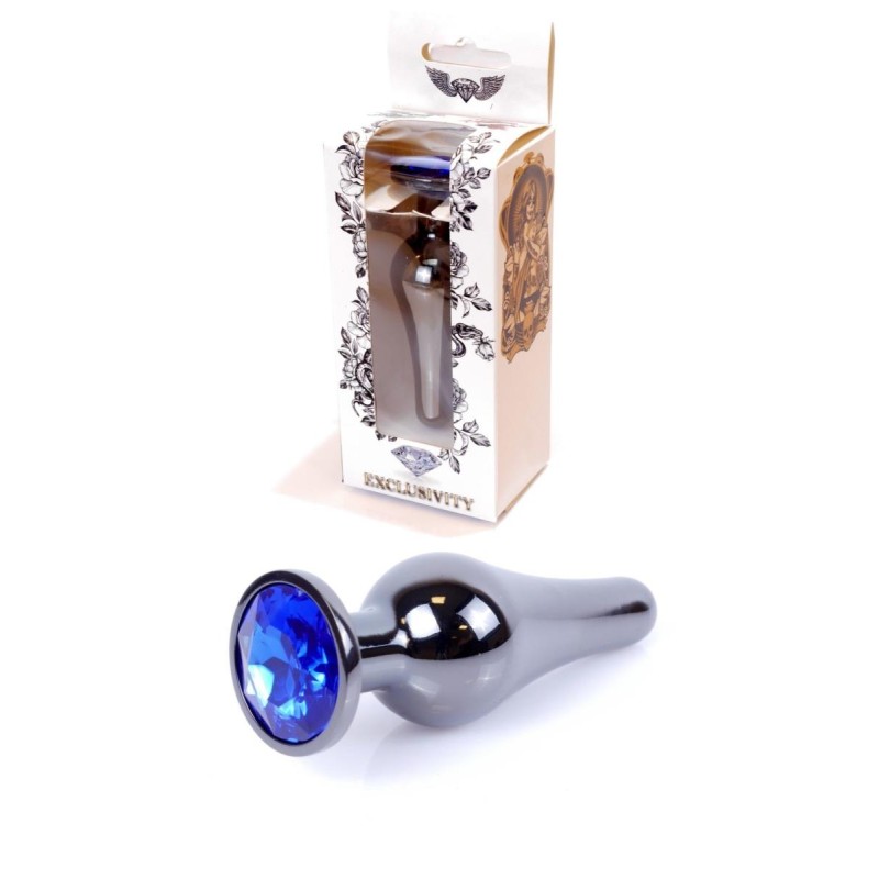 Długi stalowy korek plug analny z kryształem 2,7cm Długi stalowy korek plug analny z kryształem 2,7cm