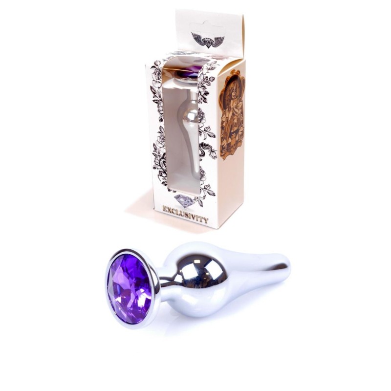 Stalowy korek analny plug do anusa kryształek 9cm Stalowy korek analny plug do anusa kryształek 9cm