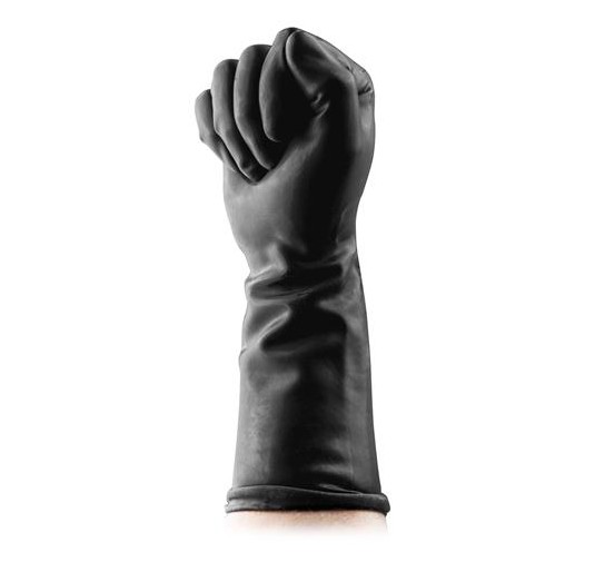 Gładka czarna rękawiczka fisting latex sex pięść