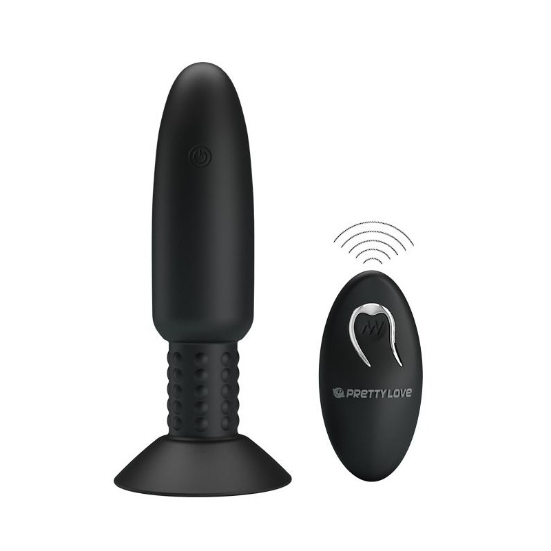 Korek analny z wibracjami rotacją przyssawka 14cm Korek analny z wibracjami rotacją przyssawka 14cm