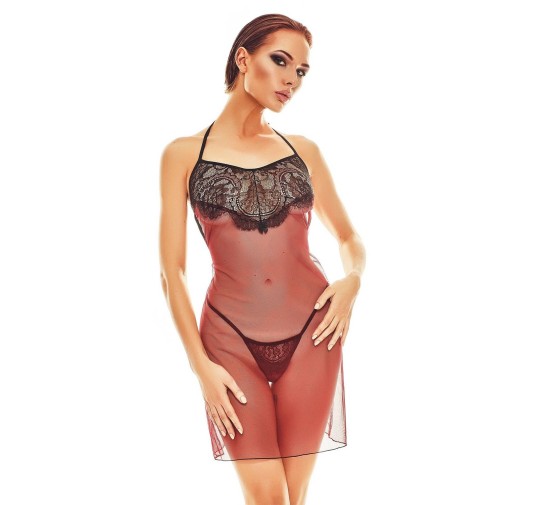 Bielizna- Fantasme chemise L/XL (czarno-czerwona)