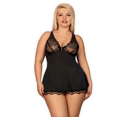 Bielizna-Luvae babydoll i stringi czarne XXL